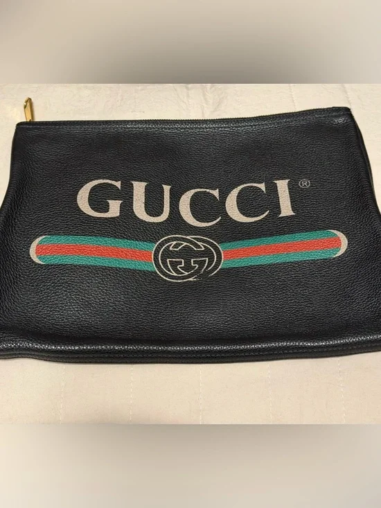 Gucci Print Portfolio Leather Large Black - Picture 2 of 7